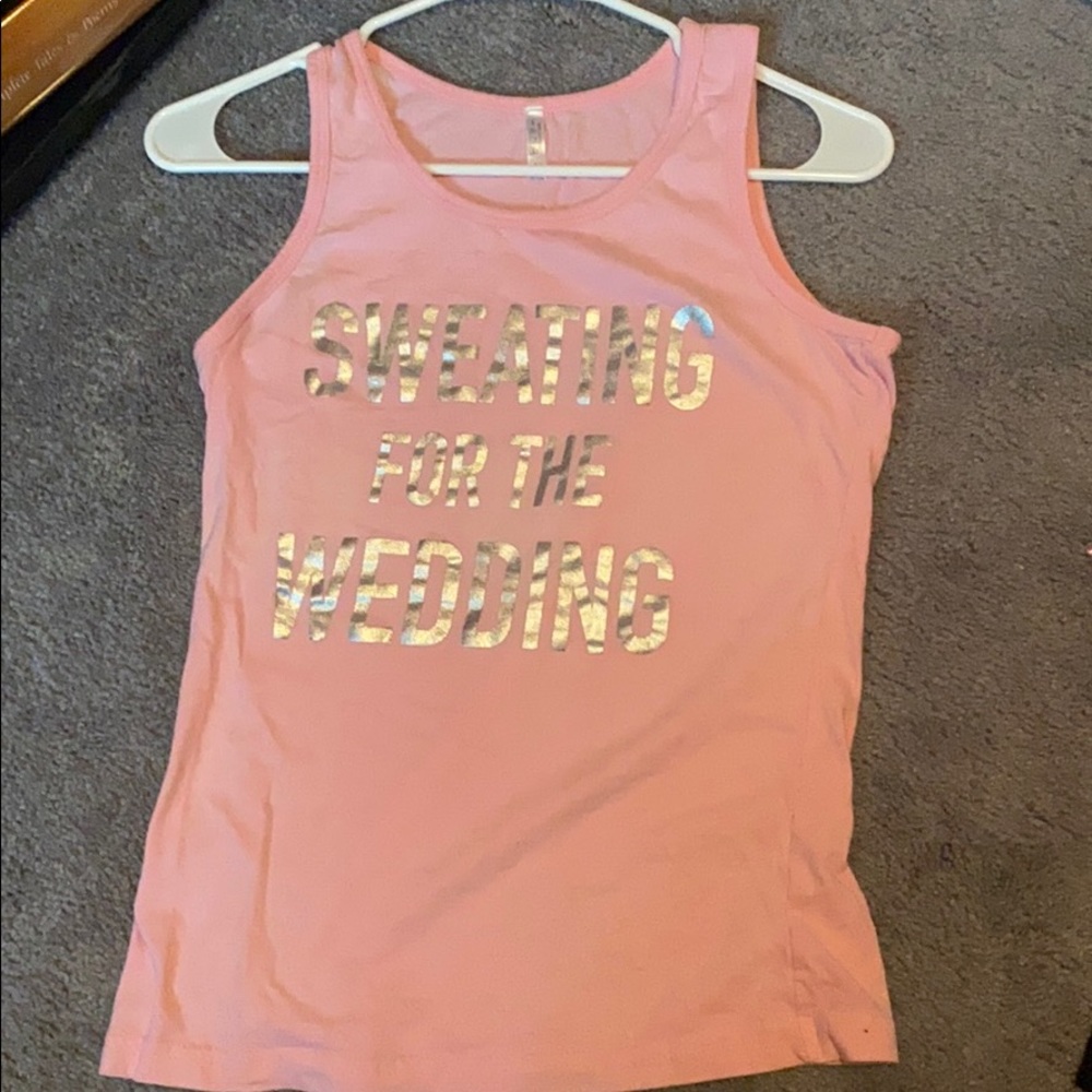 Bride bridal baby pink silver large cotton tank top wedding gift girly romance